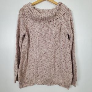 89th + Madison cowl neck sweater tan large